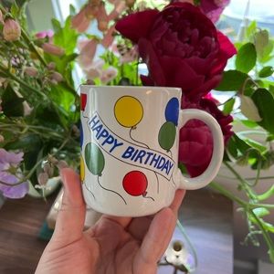 vintage happy birthday mug